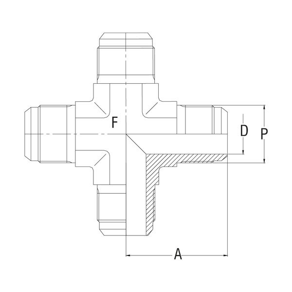 Union Cross - GV-302F-BU - 37° Flare Tube Fittings