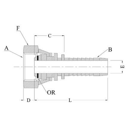 BSP FEMALE 60° CONE WITH O RING
