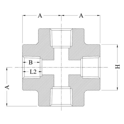 Round Cross - NPT - Forged Fittings - GV-405-FC