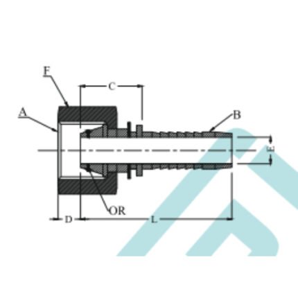 STRAIGHT METRIC FEMALE 24° CONE WITH O RING